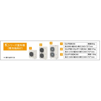 画像2: 新潟・長野・石川・富山・福井・山梨・業務用エアコン　パナソニック　寒冷地向けエアコン　天井ビルトインカセット形　PA-P56F4KXN　P56形 （2.3HP）　Kシリーズ　シングル　三相200V　寒冷地向けパッケージエアコン